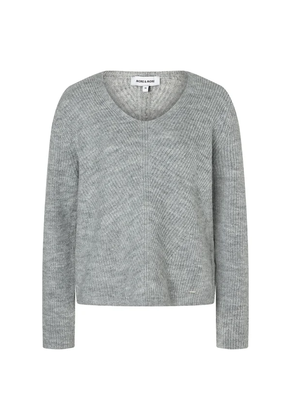 V-AUSSCHNITT - Strickpullover - silvergrey melange