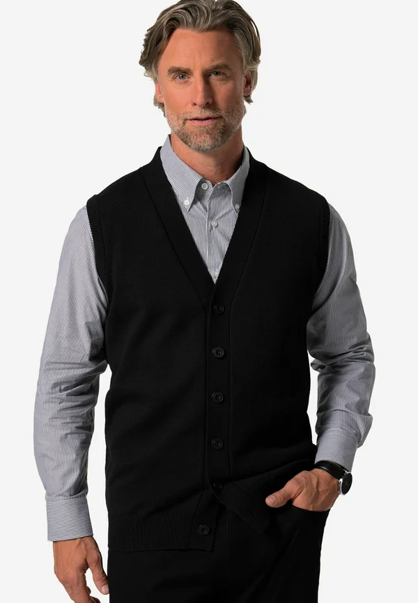 V-AUSSCHNITT - Weste - black