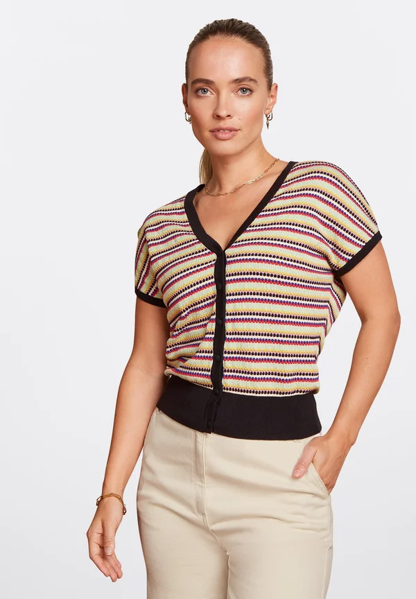 V-BUTTON - Strickjacke - black