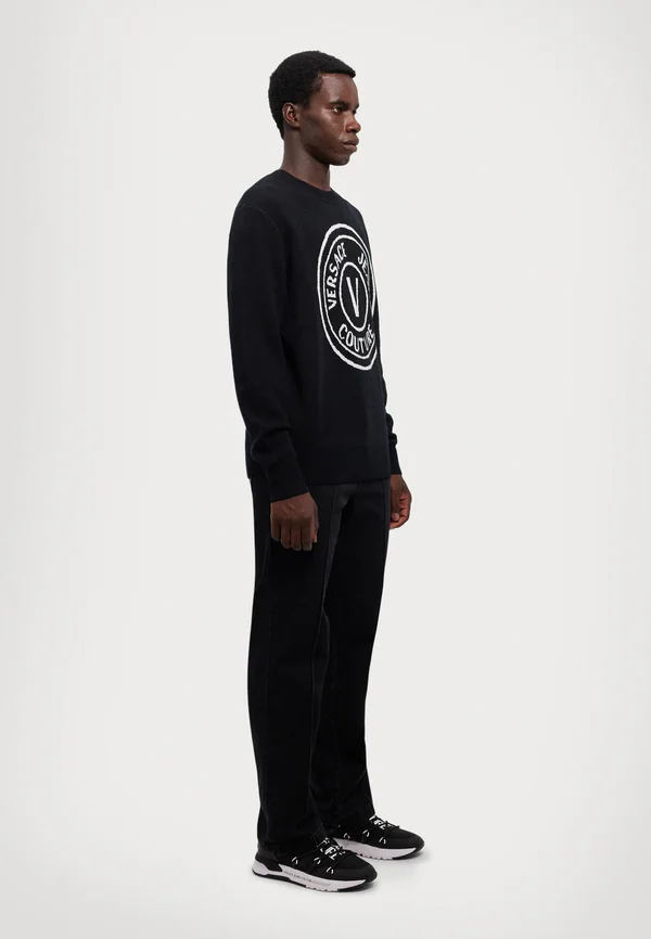 V-EMBLEM - Strickpullover - black/white