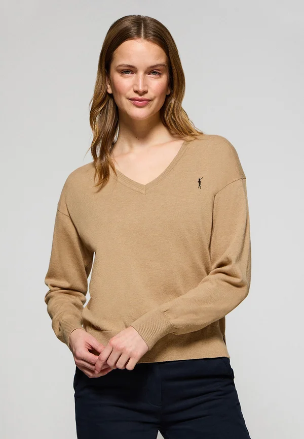 V NECK GG RIGBY  - Strickpullover - caramel vigore