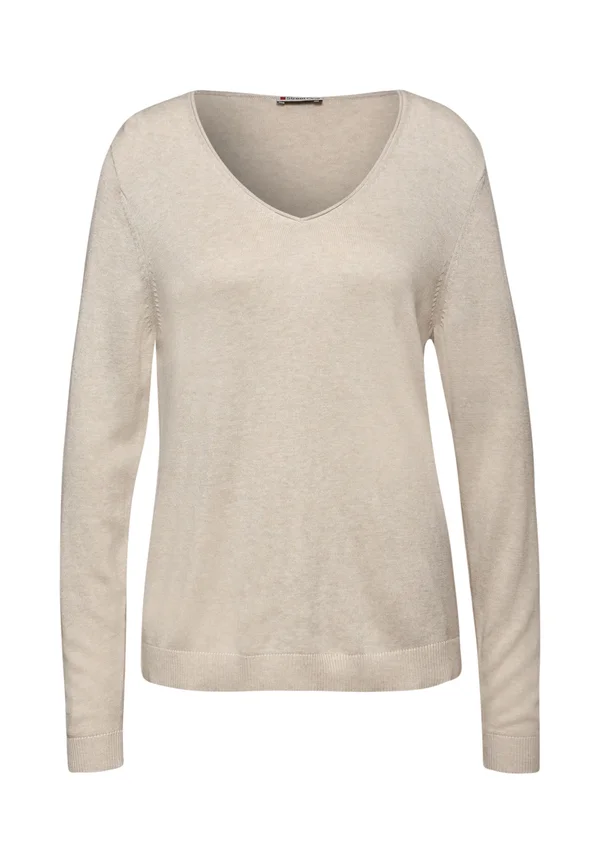 V-NECK PULLOVER - Strickpullover - beige