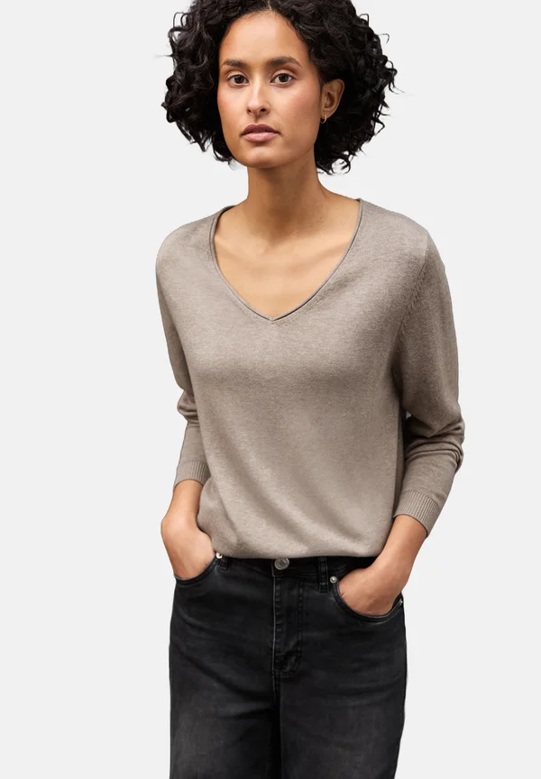 V-NECK - Strickpullover - beige
