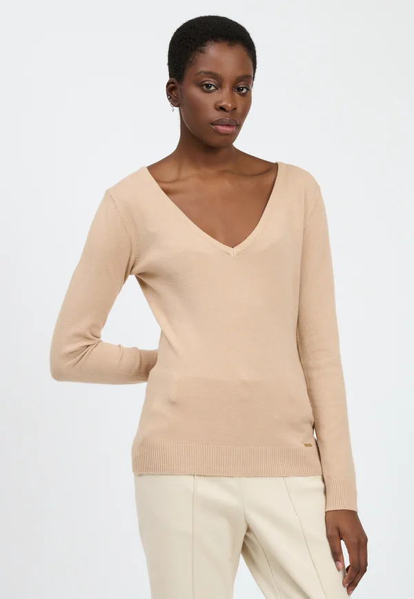 V-NECK - Strickpullover - beige