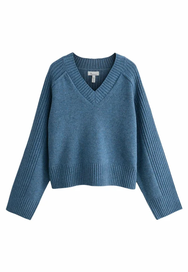 V-NECK - Strickpullover - blue indigo