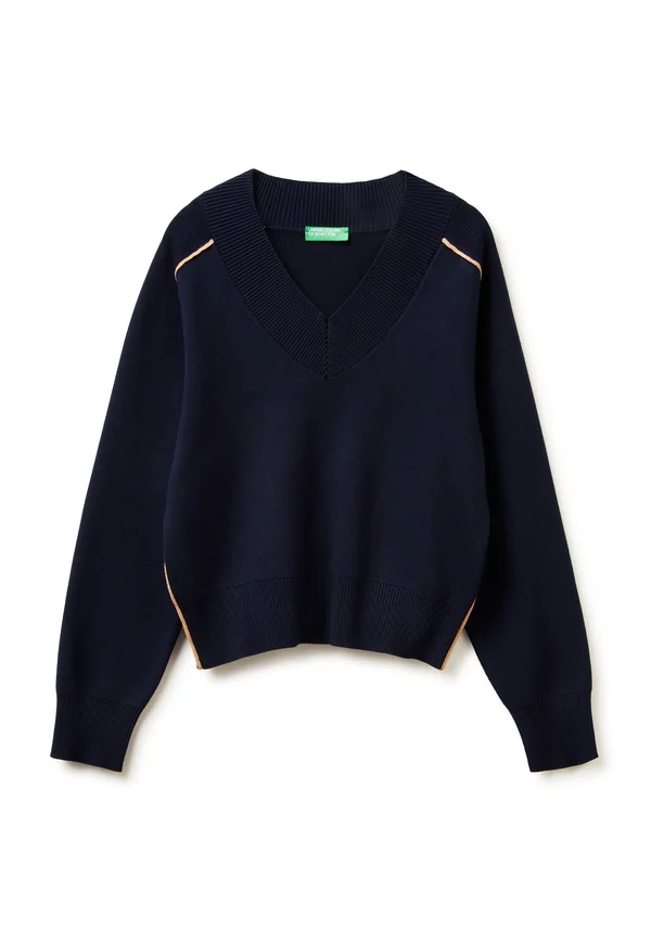 V NECK - Strickpullover - blue