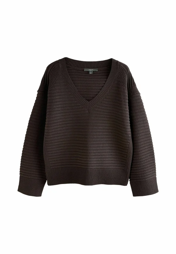 V-NECK - Strickpullover - chocolate brown