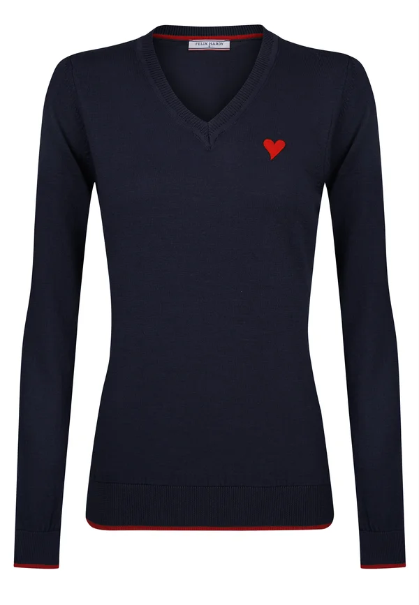 V-NECK - Strickpullover - dark blue