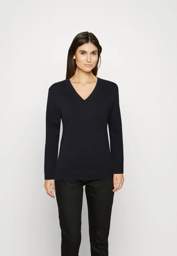 V NECK - Strickpullover - dark blue