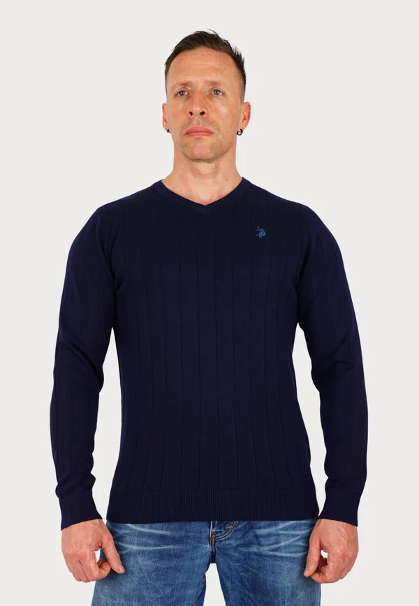V-NECK  - Strickpullover - dunkelblau