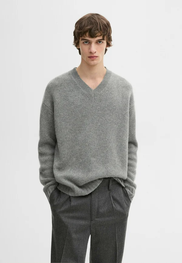 V-NECK - Strickpullover - grey