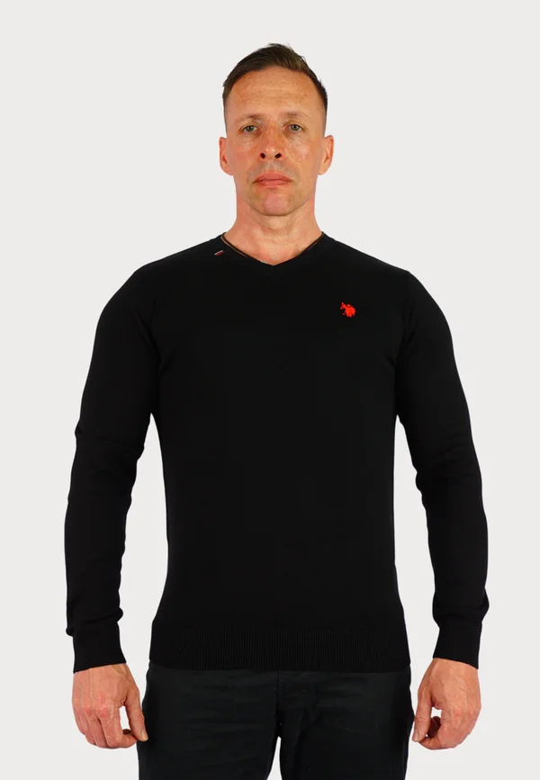 V-NECK - Strickpullover - schwarz