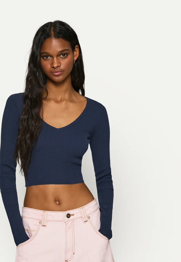 V-NECK - SWEATER  - Strickpullover - dark blue