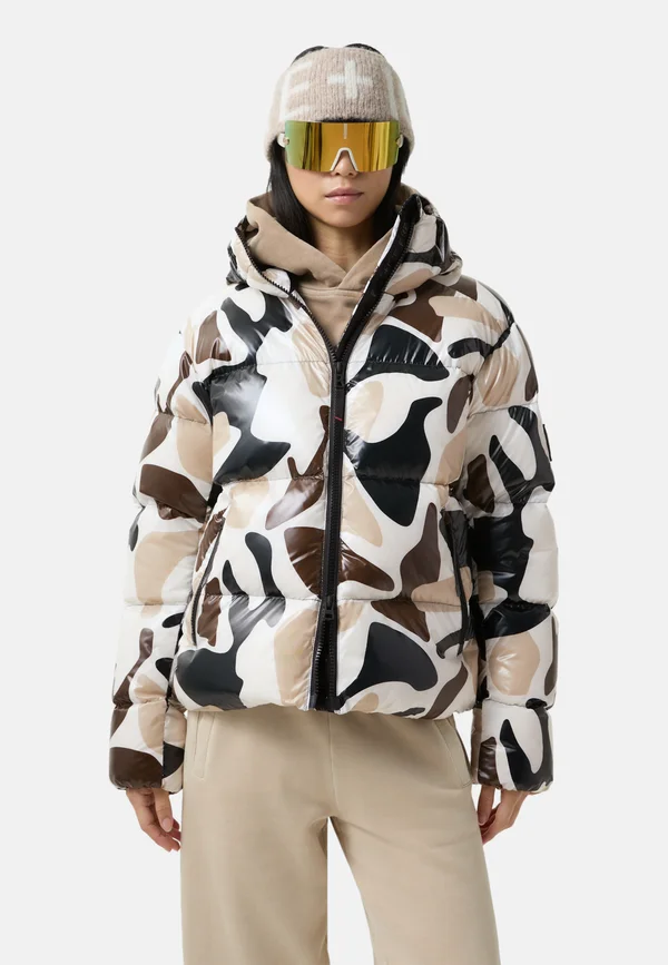 VALLY - Daunenjacke - beige schwarz braun