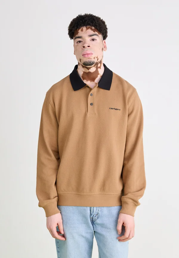 VANCE RUGBY - Langarmshirt - peanut/black