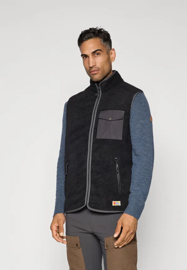VARDAG PILE FLEECE VEST M - Weste - black/dark grey