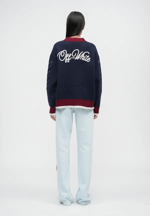 VARSITY CARDIGAN - Strickjacke - blue iris/white