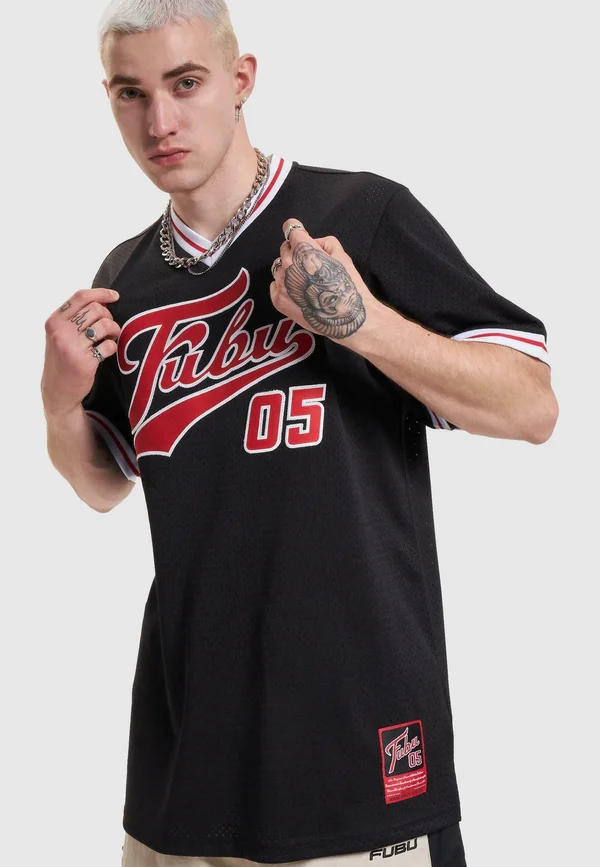VARSITY MESH - T-Shirt print - black red white