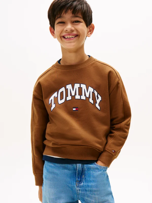 VARSITY RAISED PRINT - Sweatshirt - pecan nut