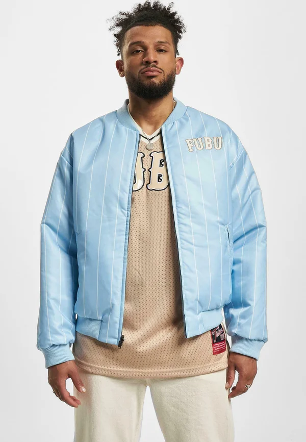VARSITY REVERSIBLE SATIN - Bomberjacke - lightblue creme sand