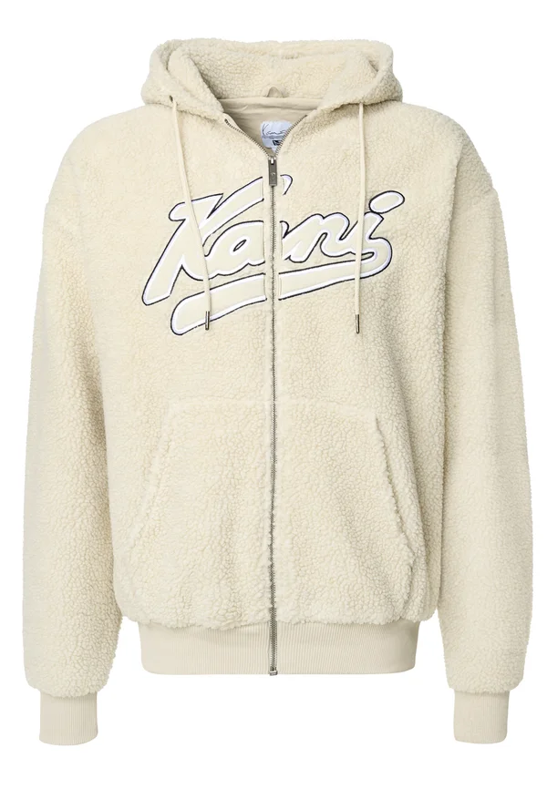 VARSITY TEDDY ZIP HOODIE - Fleecejacke - cream