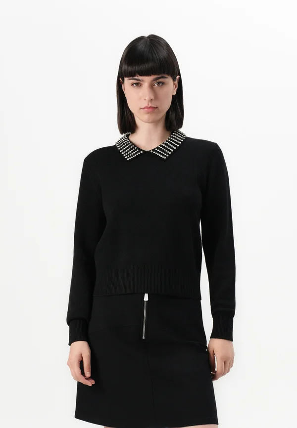 VENTOTENE STRASS - Strickpullover - nero limousine