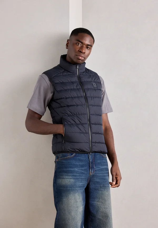 VEST REGULAR FIT STAND UP COLLAR ZIPPER - Weste - dark night