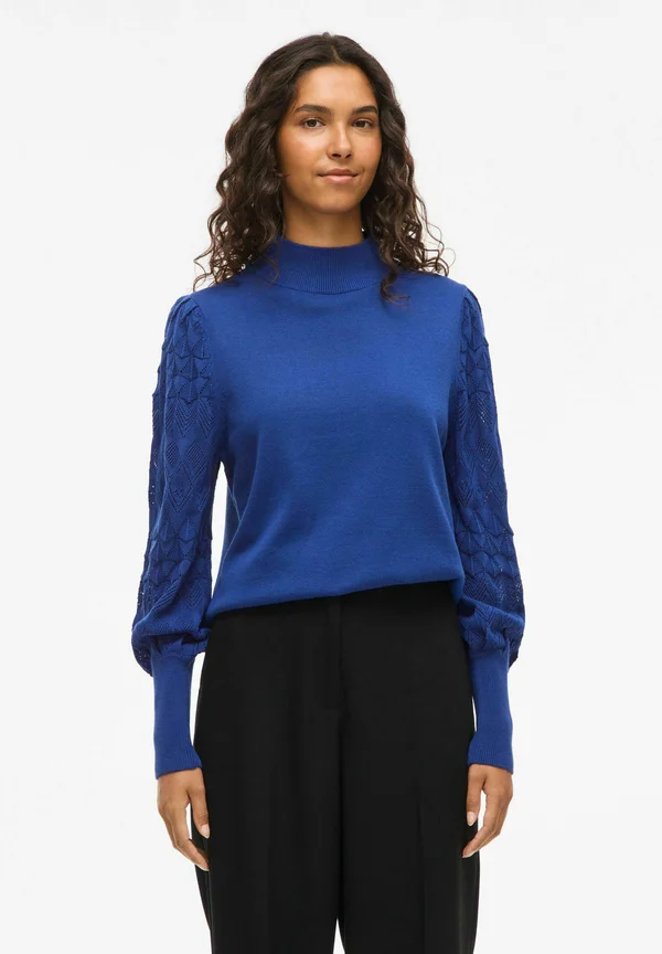 VIAILA STEHKRAGEN - Strickpullover - mazarine blue