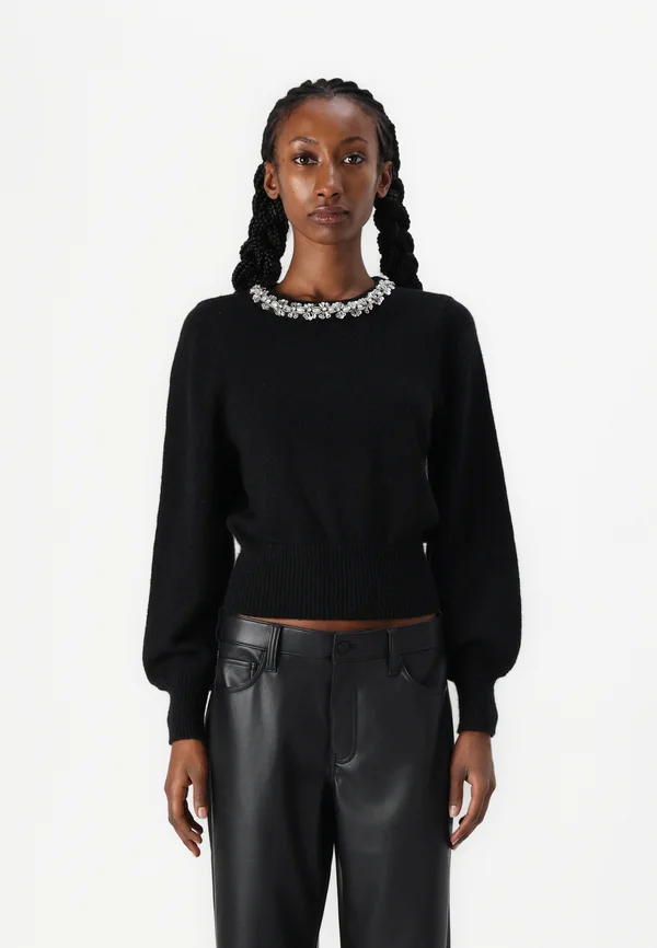 VIALICE BLING PULLOVER - Strickpullover - black