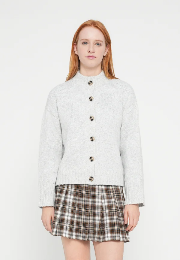 VIBIBBI O-NECK - Strickjacke - light grey melange