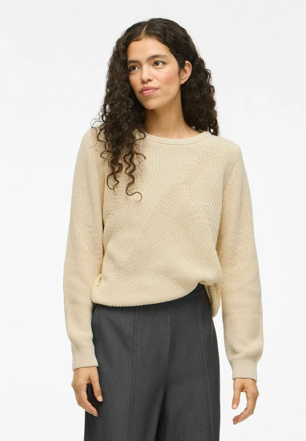 VICHING O NECK STRUCTURED - Strickpullover - birch