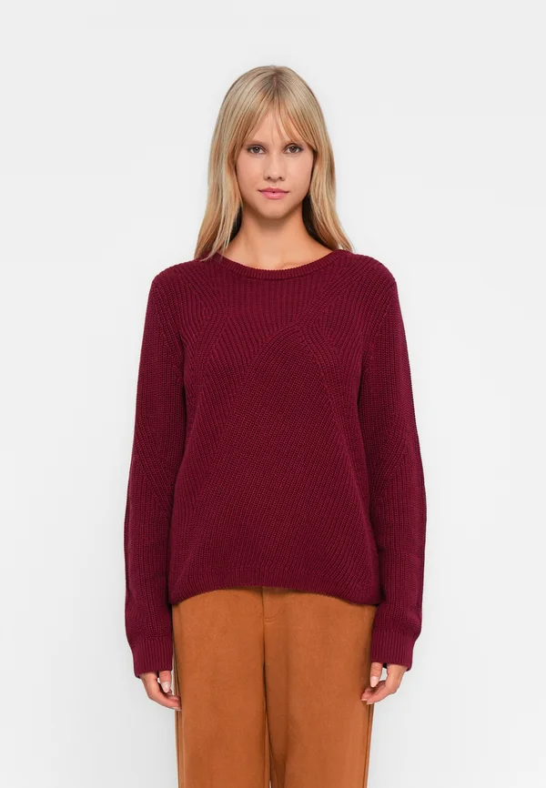 VICHING O NECK STRUCTURED - Strickpullover - cabernet