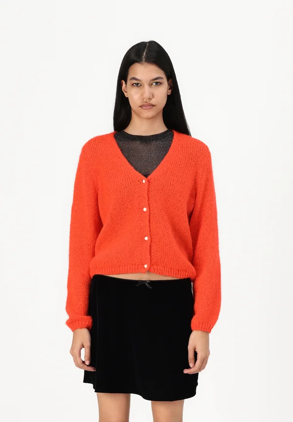 VICHOCA PEARL - Strickjacke - poppy red