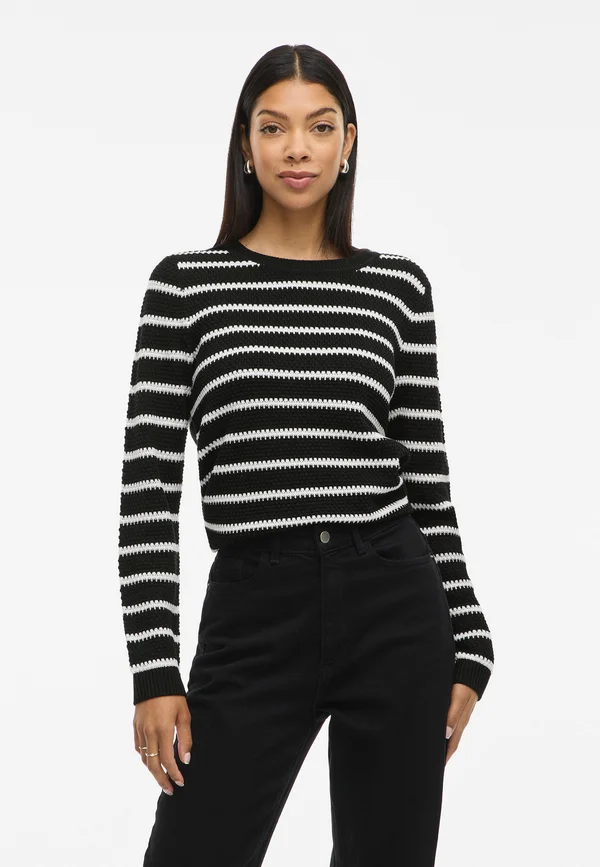 VIDALO NOOS - Strickpullover - black/white