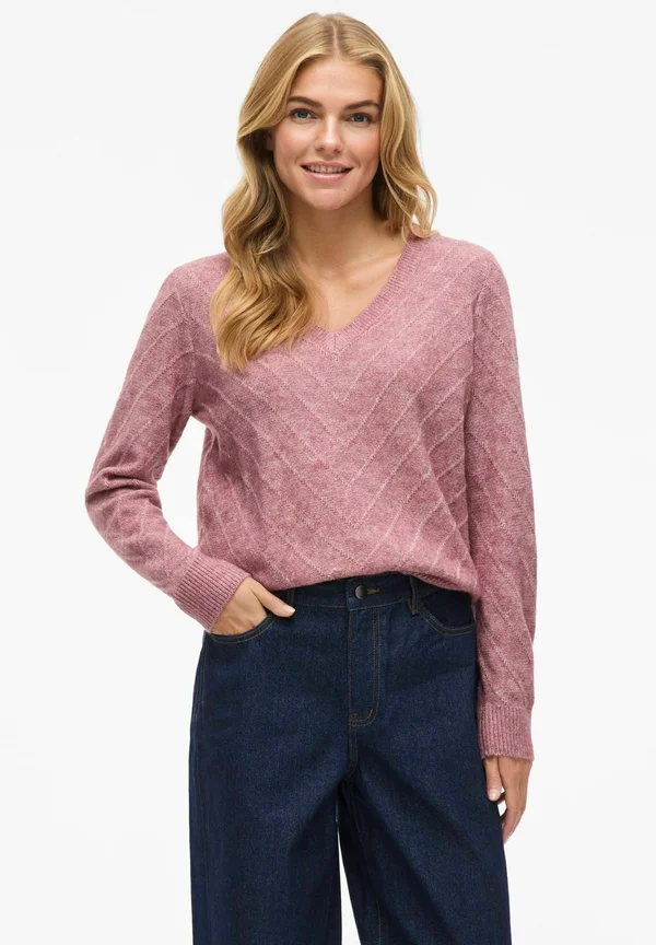 VIESTHER V-AUSSCHNITT - Strickpullover - mesa rose