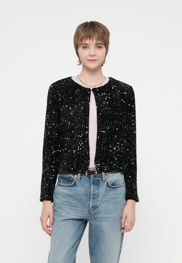 VIFAITH O NECK CARDIGAN - Strickjacke - black