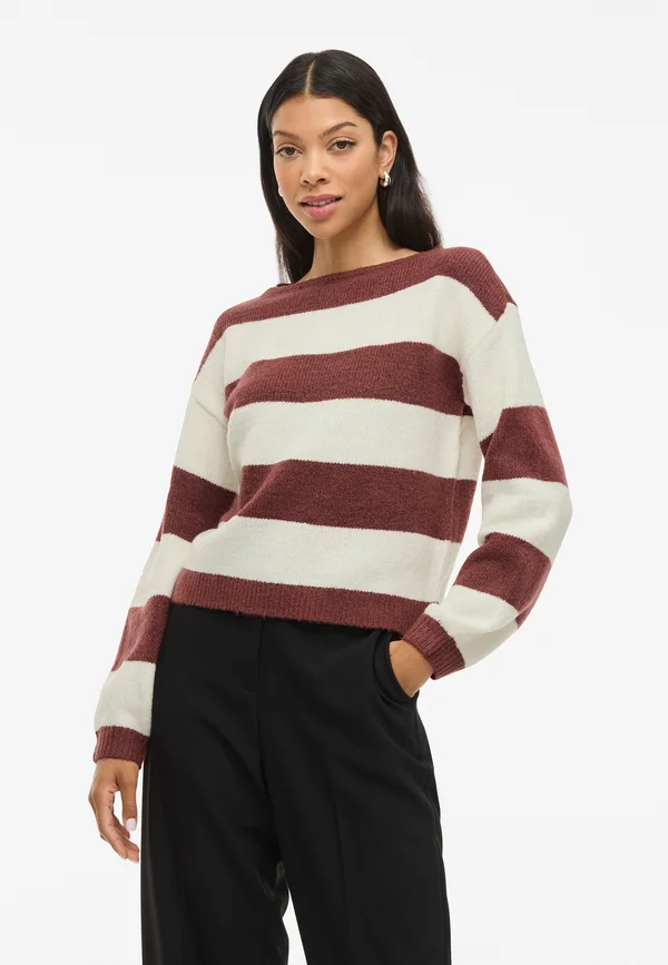 VIJOLA BOATNECK - Strickpullover - apple butter/cloud dancer