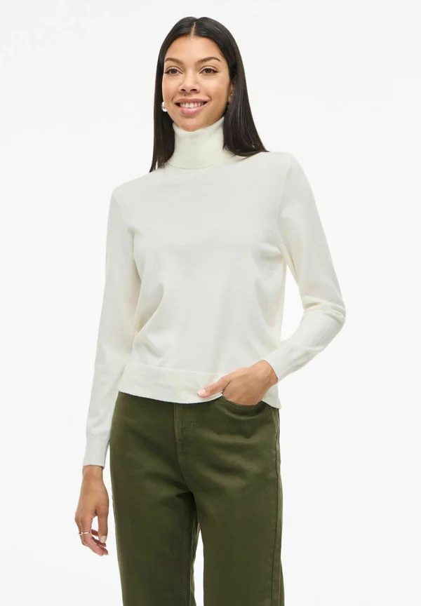 VIKERRY ROLLKRAGEN - Strickpullover - cloud dancer