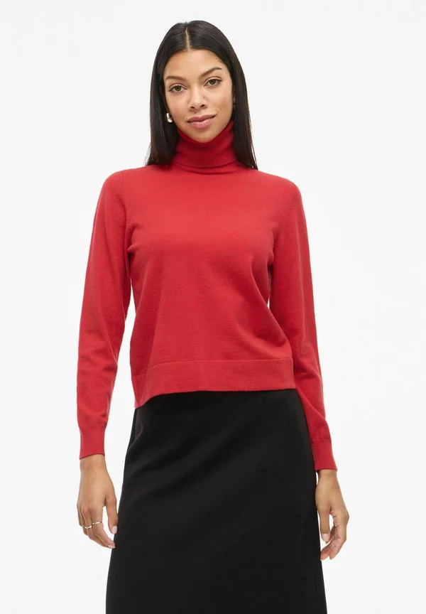 VIKERRY ROLLKRAGEN - Strickpullover - mars red
