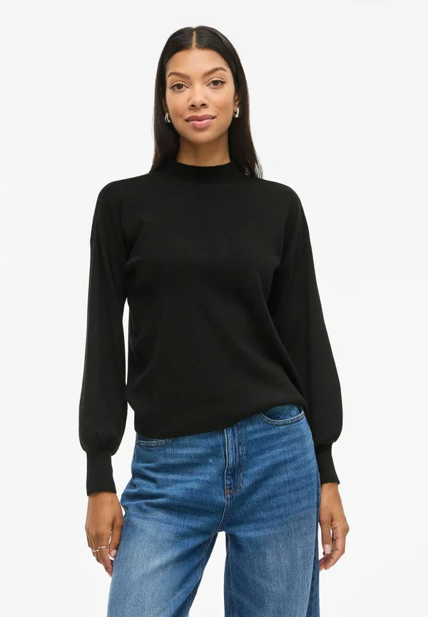 VIKERRY STEHKRAGEN - Strickpullover - black