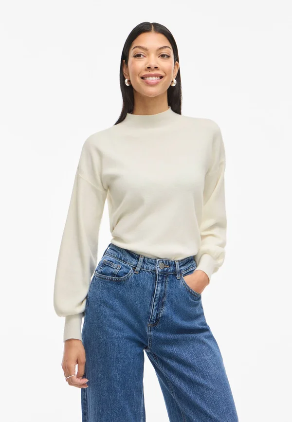 VIKERRY STEHKRAGEN - Strickpullover - cloud dancer