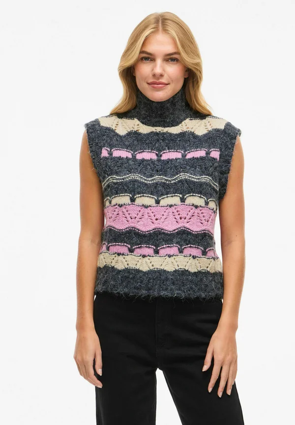 VILADAN STEHKRAGEN - Strickpullover - rhodonite