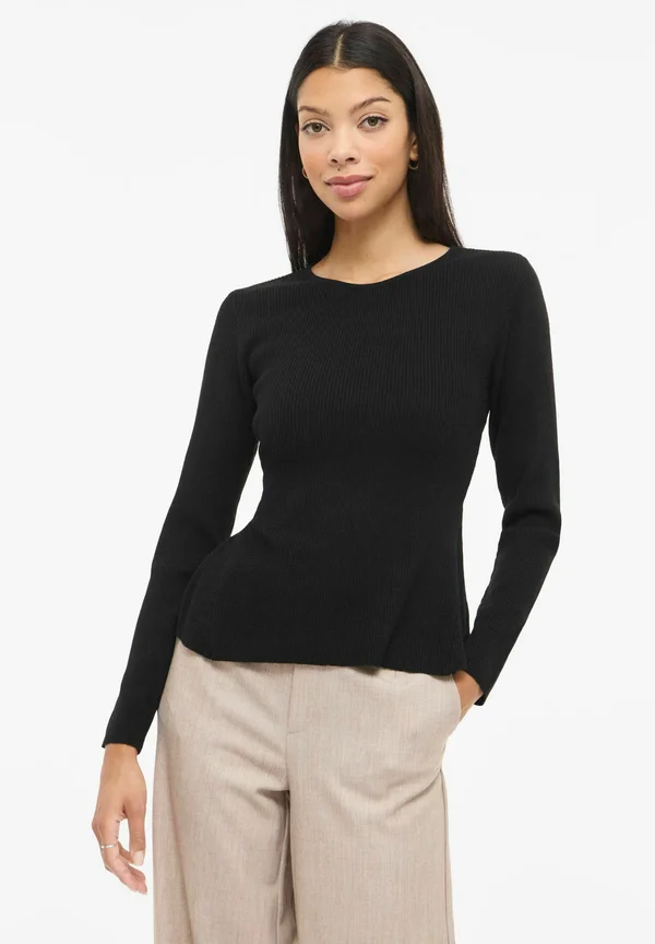 VIMABLE PEPLUM - Strickpullover - black