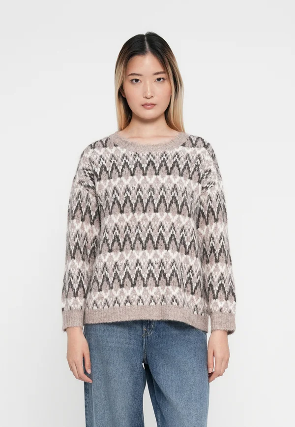VIMARGI O NECK  - Strickpullover - natural/cloud dancer/falcon