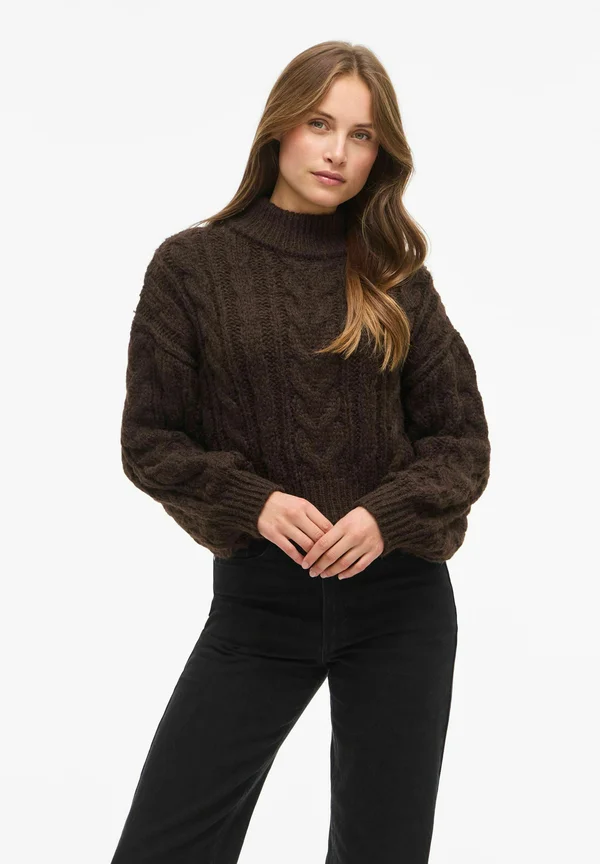 VIMIRA STEHKRAGEN - Strickpullover - coffee bean