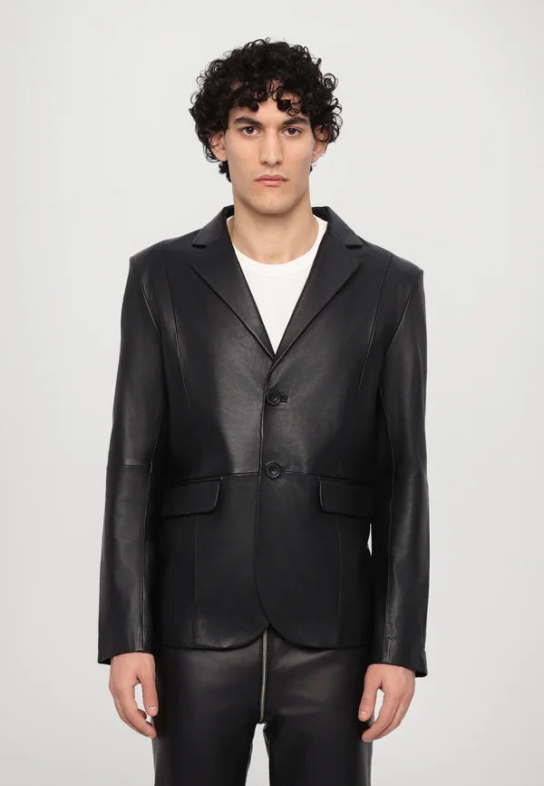 VINCENT - Lederjacke - napa black