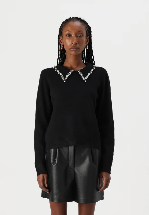 VIPEARL O NECK  - Strickpullover - black