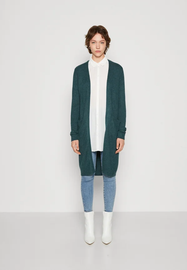 VIRIL LONG CARDIGAN - Strickjacke - ponderosa pine/dark melange