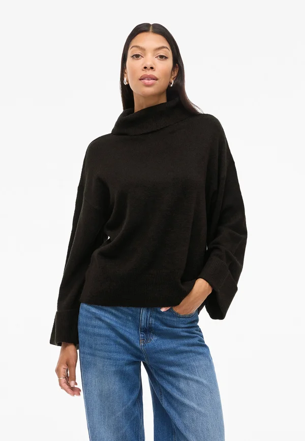 VIROLFIE ROLL NECK - Strickpullover - black