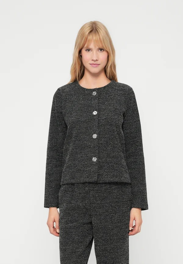 VISIA - Strickjacke - black/white